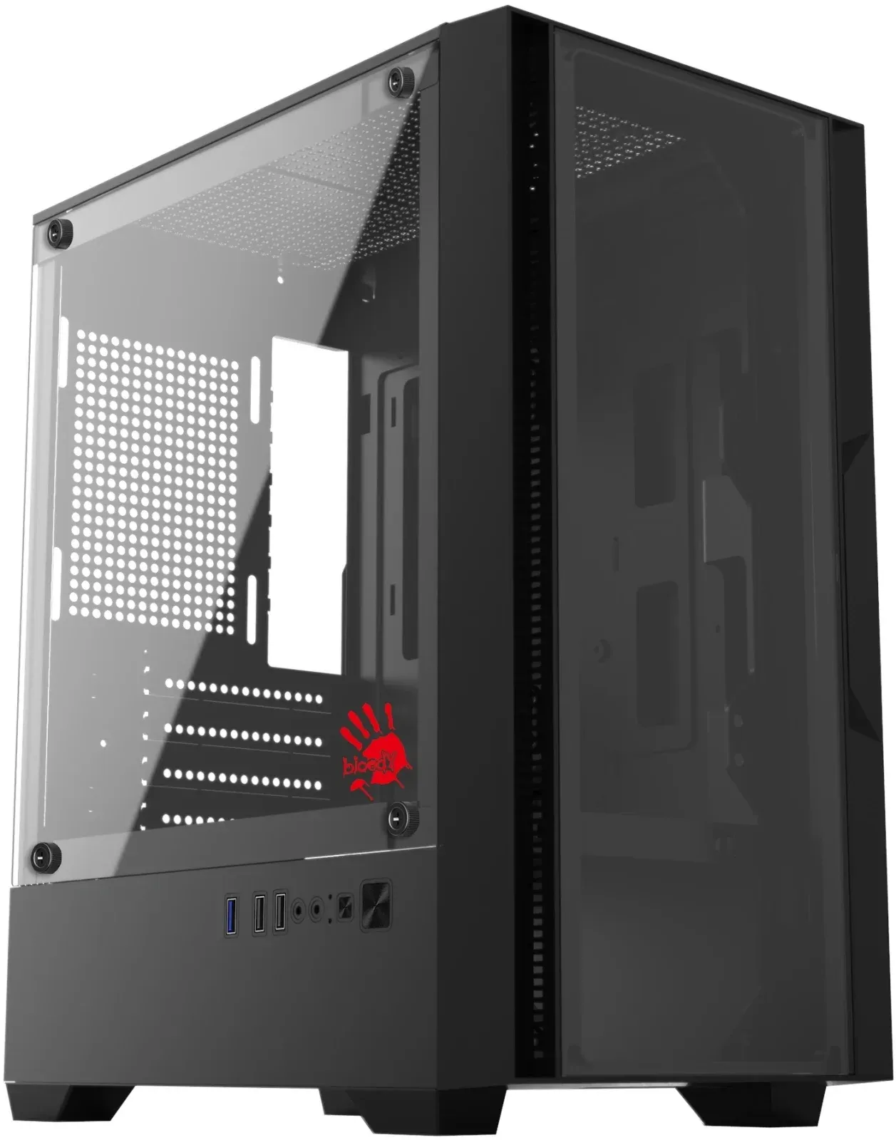 Корпус Bloody CC-123 черный без БП mATX 8x120mm 2xUSB2.0 1xUSB3.0 audio bott PSU - фото 5