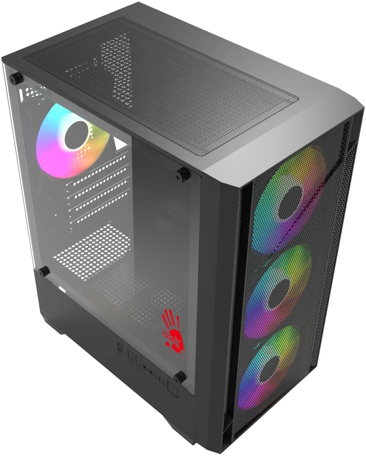 Корпус Bloody CC-124 черный без БП mATX 8x120mm 2xUSB2.0 1xUSB3.0 audio bott PSU - фото 5