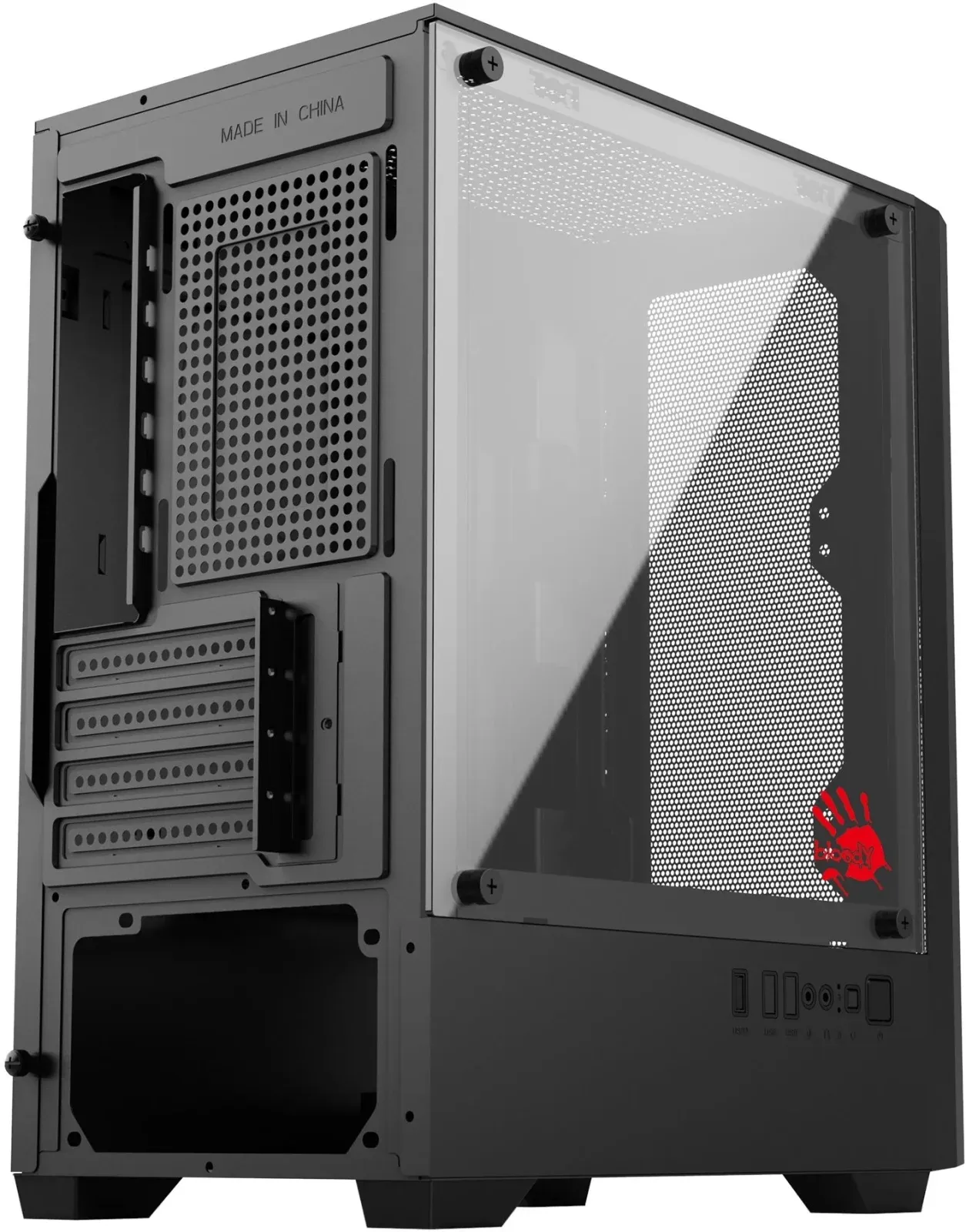 Корпус Bloody CC-124 черный без БП mATX 8x120mm 2xUSB2.0 1xUSB3.0 audio bott PSU - фото 7