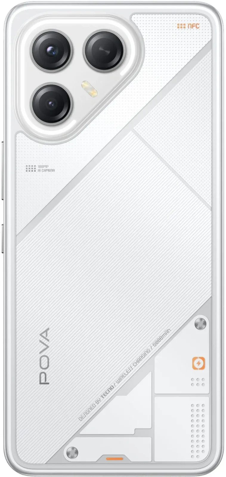 Смартфон Tecno Pova 7 Ultra 5G 256Gb 8Gb белый моноблок 3G 4G 2Sim 6.67 1260x2800 Android 15 108Mpix 802.11 a/b/g/n/ac/ax NFC GPS GSM900/1800 Protect - фото 3