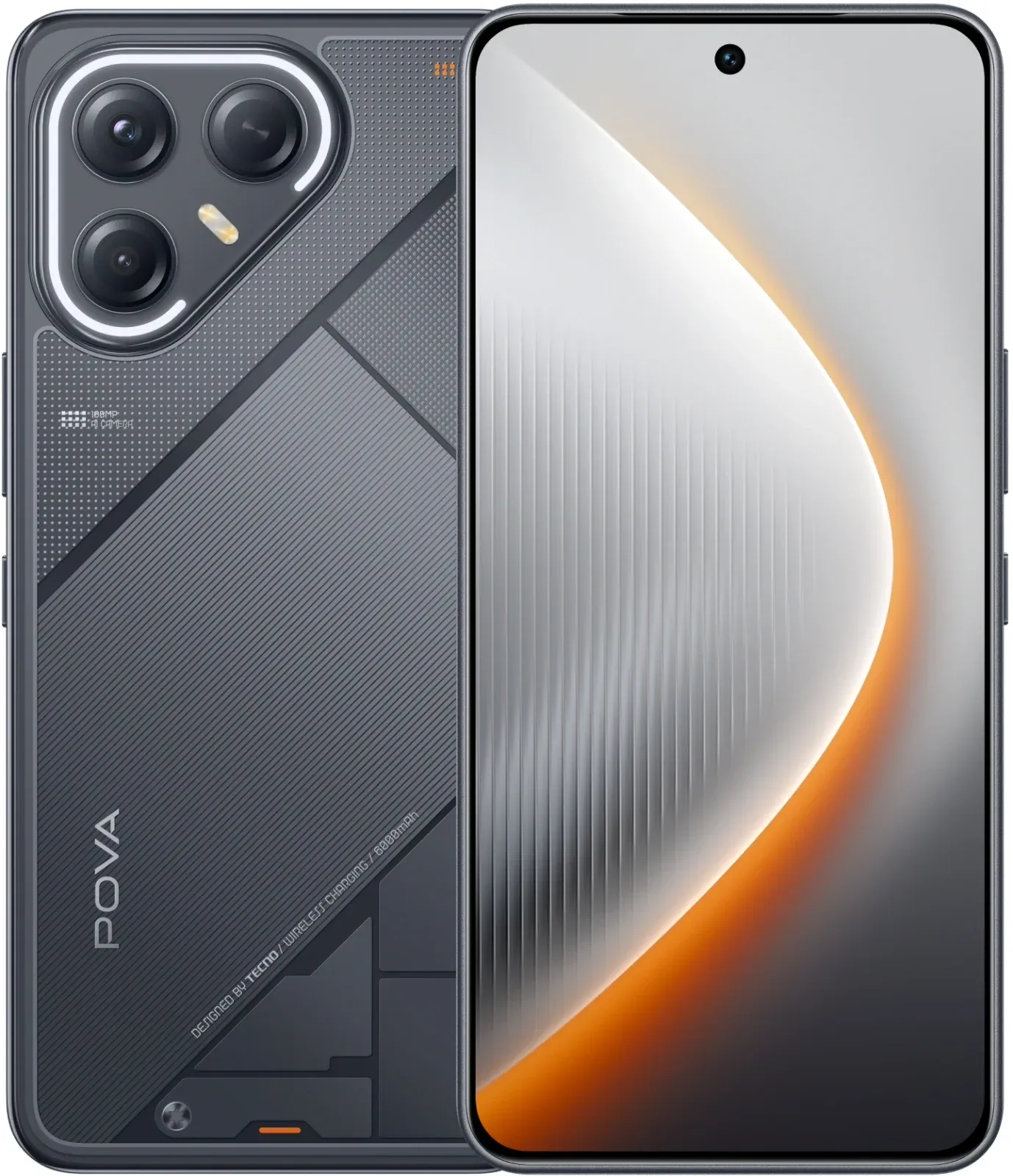 Смартфон Tecno Pova 7 Ultra 5G 256Gb 12Gb черный моноблок 3G 4G 2Sim 6.67 1260x2800 Android 15 108Mpix 802.11 a/b/g/n/ac/ax NFC GPS GSM900/1800 Protect - фото 2