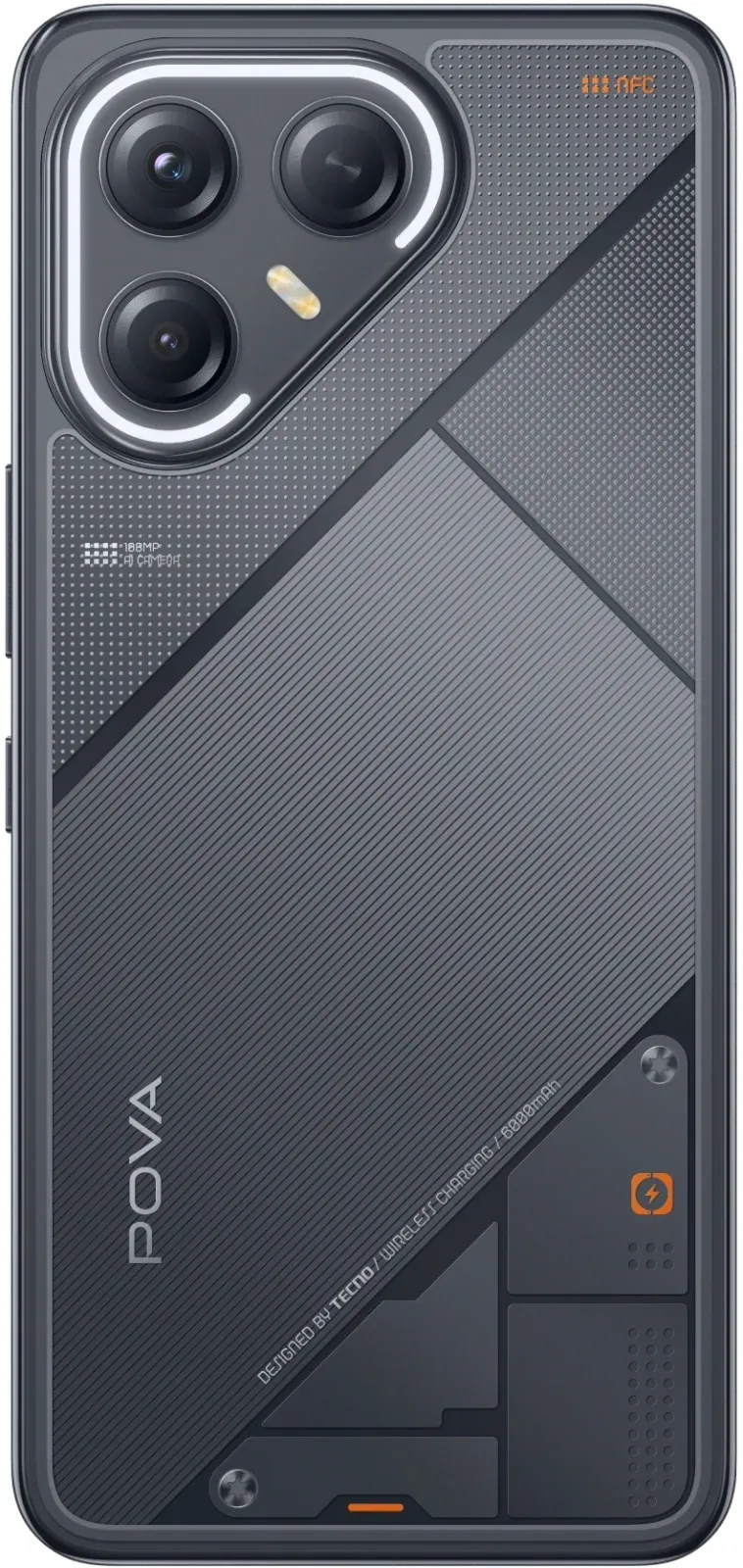 Смартфон Tecno Pova 7 Ultra 5G 256Gb 12Gb черный моноблок 3G 4G 2Sim 6.67 1260x2800 Android 15 108Mpix 802.11 a/b/g/n/ac/ax NFC GPS GSM900/1800 Protect - фото 4