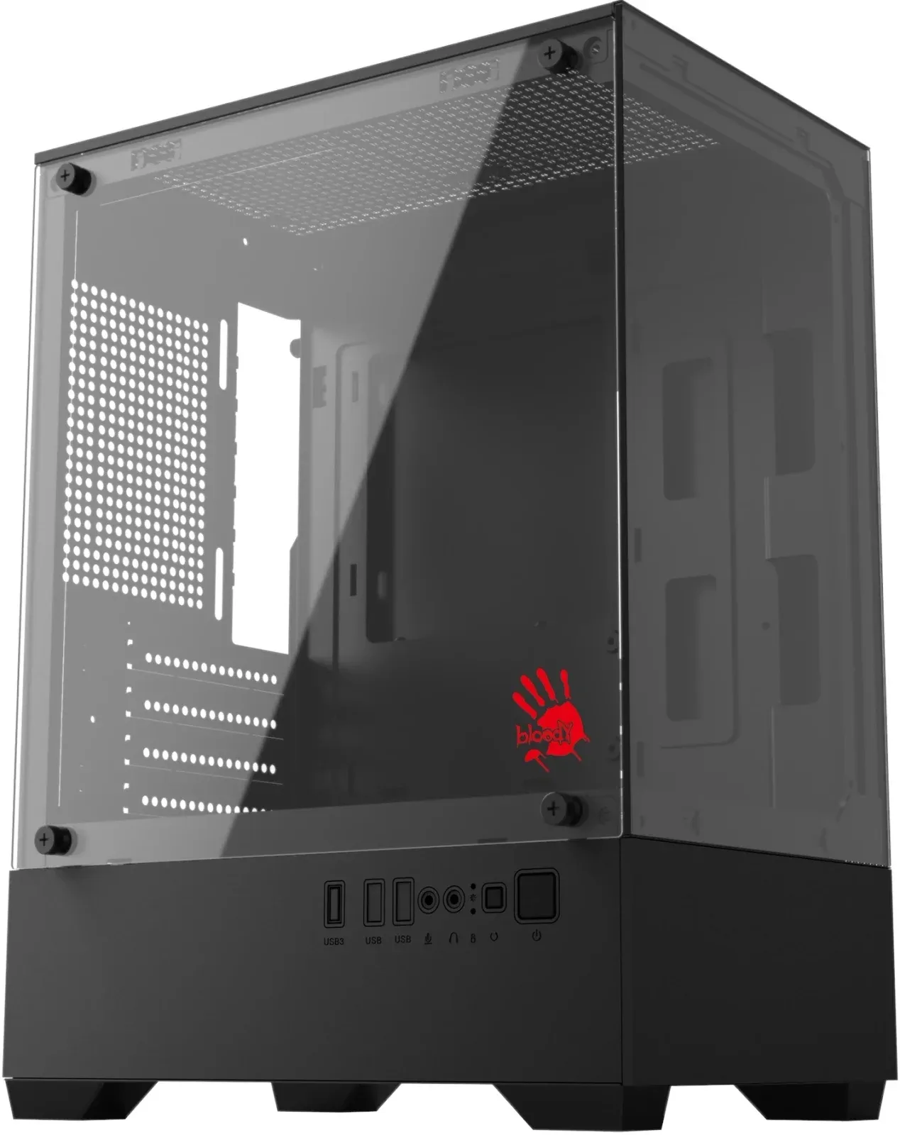 Корпус Bloody CC-125 черный без БП mATX 5x120mm 2xUSB2.0 1xUSB3.0 audio bott PSU - фото 5