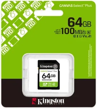 Флеш карта SDXC 64GB Kingston SDS3/64GB Canvas Select Plus V10 w/o adapter - фото 7