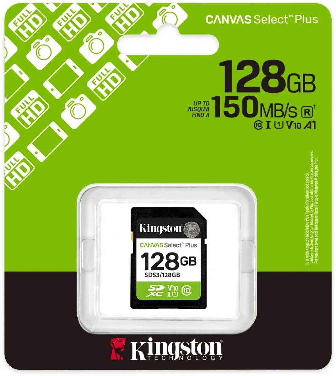 Флеш карта SDXC 128GB Kingston SDS3/128GB Canvas Select Plus V10 w/o adapter - фото 3
