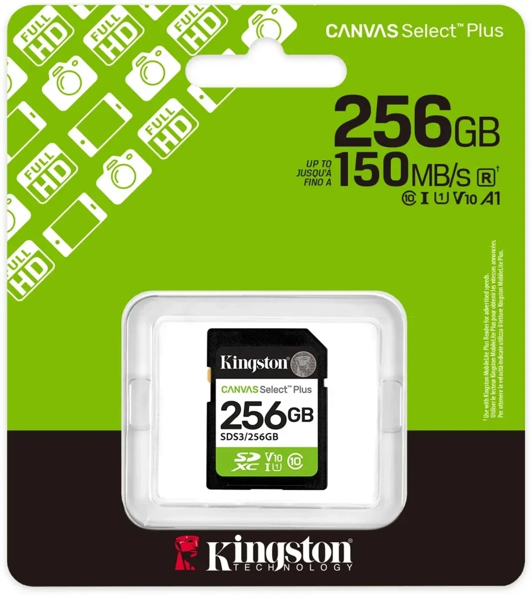 Флеш карта SDXC 256GB Kingston SDS3/256GB Canvas Select Plus V10 w/o adapter - фото 3