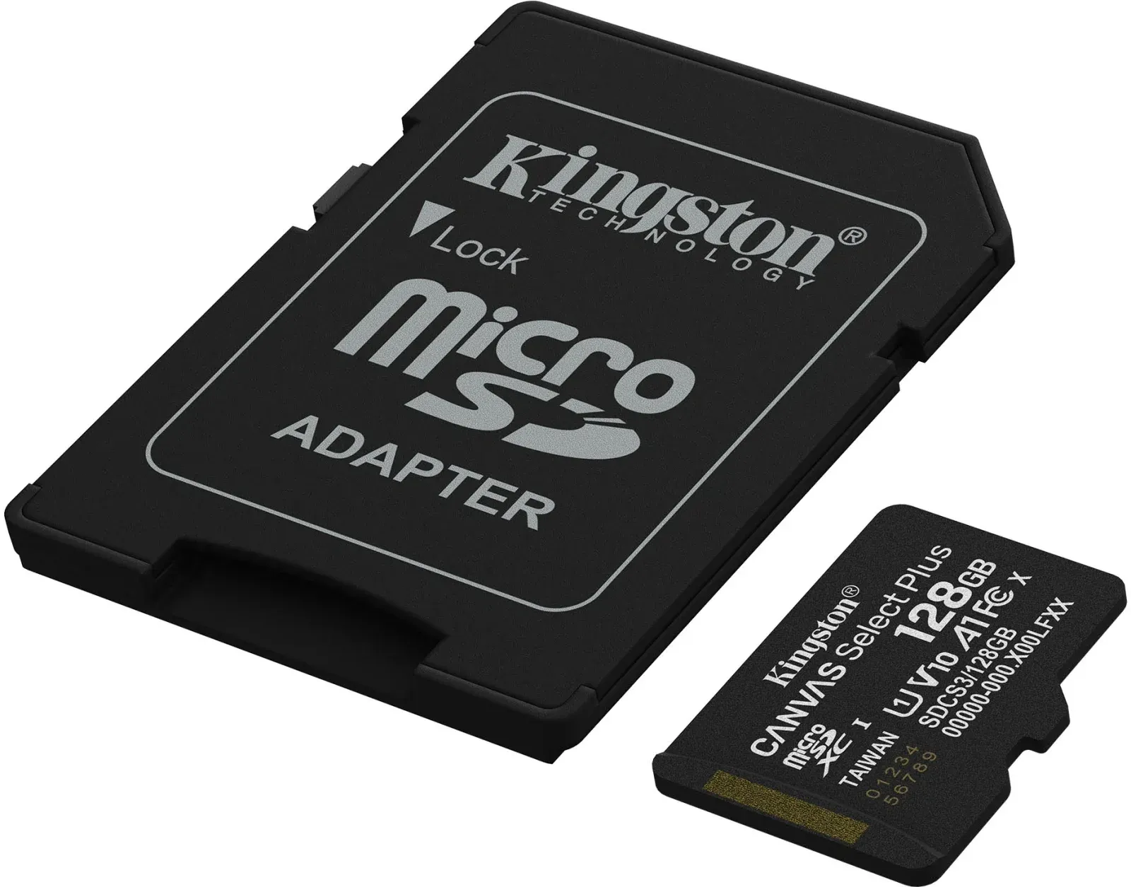Флеш карта microSDXC 128GB Kingston SDCS3/128GB Canvas Select Plus V10 A1 + adapter - фото 1