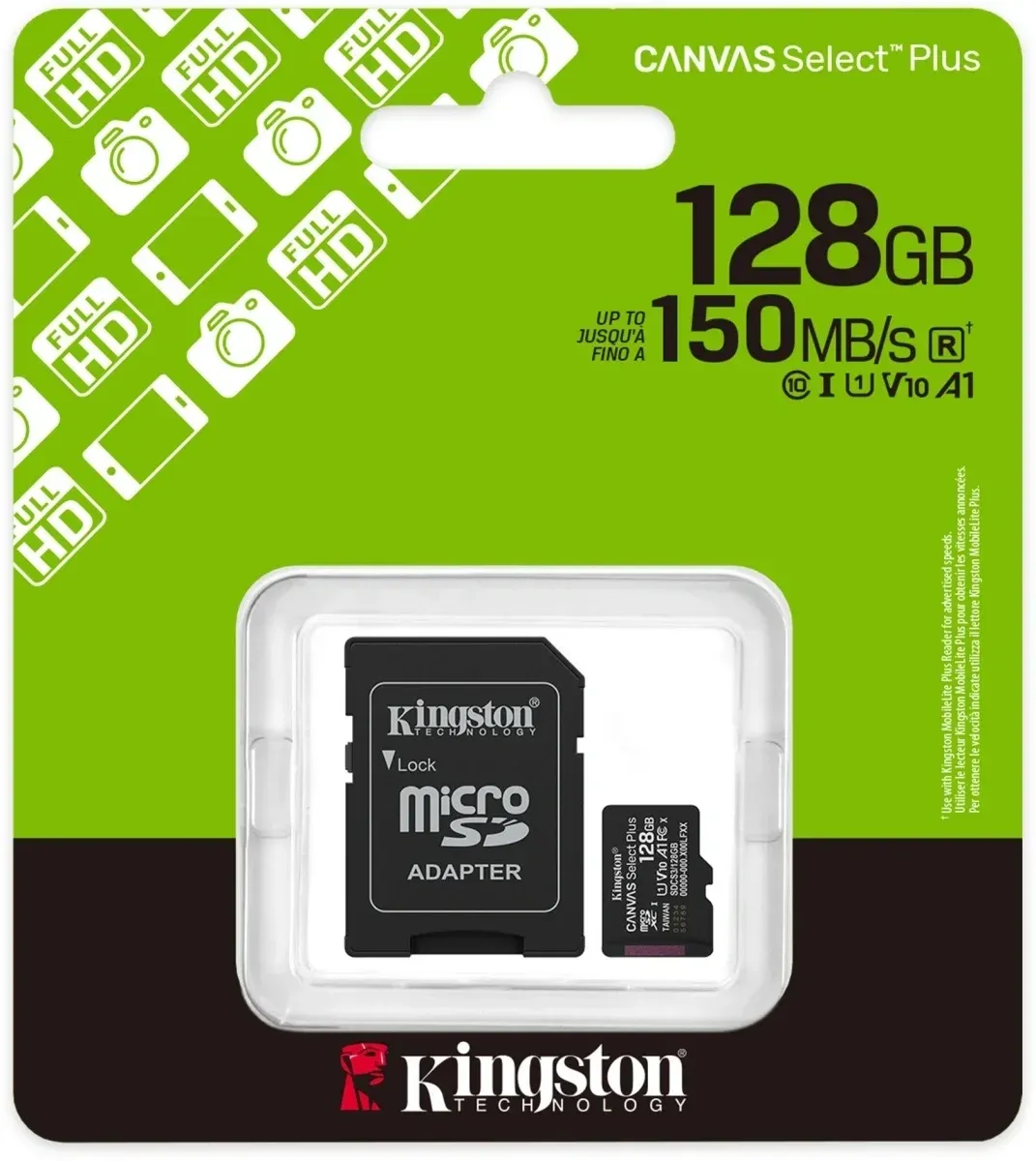 Флеш карта microSDXC 128GB Kingston SDCS3/128GB Canvas Select Plus V10 A1 + adapter - фото 3