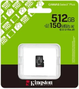 Флеш карта microSDXC 512GB Kingston SDCS3/512GBSP Canvas Select Plus V30 A1 w/o adapter - фото 5