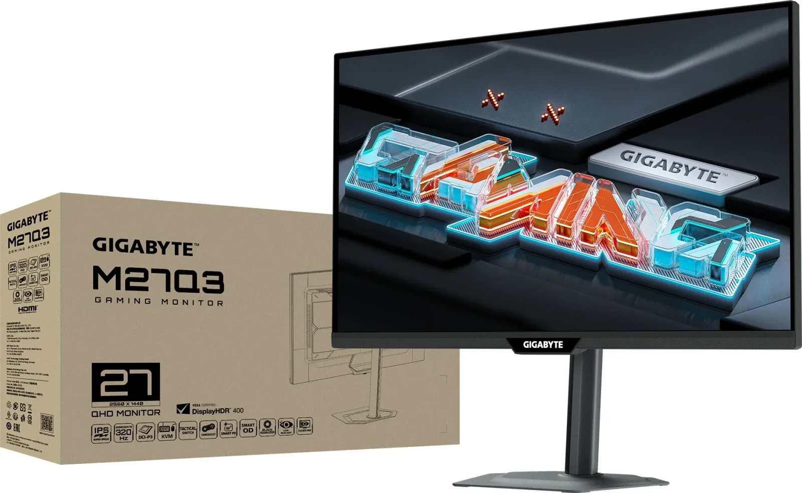 Монитор Gigabyte 27 M27Q3 черный IPS LED 16:9 HDMI полуматовая HAS Piv 1000:1 400cd 178гр/178гр 2560x1440 300Hz DP 2K USB 6.48кг - фото 7