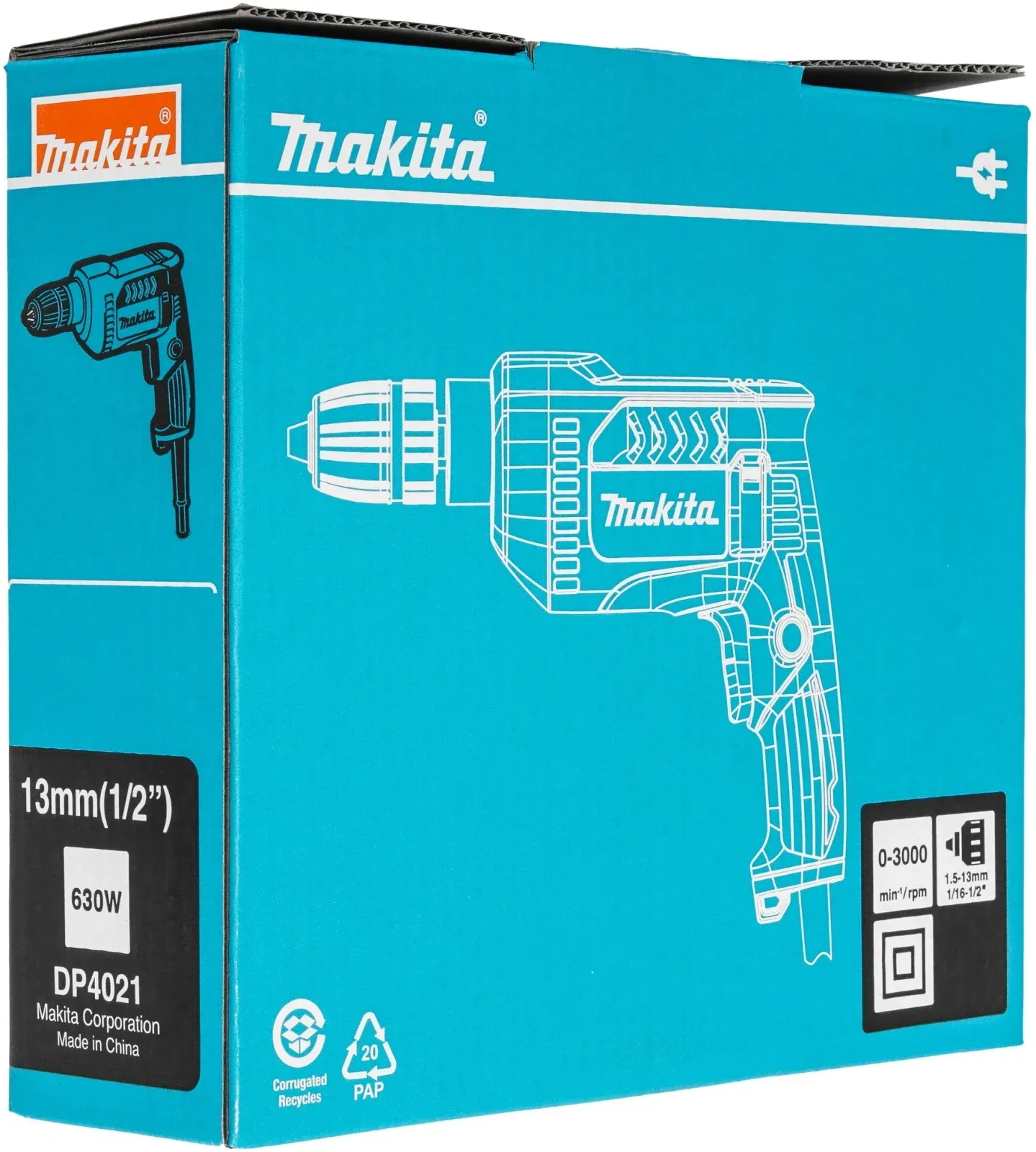 Дрель безударная Makita DP4021 630Вт патрон:быстрозажимной реверс - фото 8