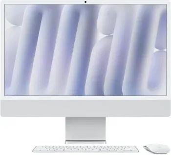 Моноблок Apple iMac A3247 24 4.5K M4 8 core 4 16Gb SSD256Gb 8 core GPU macOS WiFi BT 143W клавиатура мышь Cam серебристый 4480x2520 - фото 4