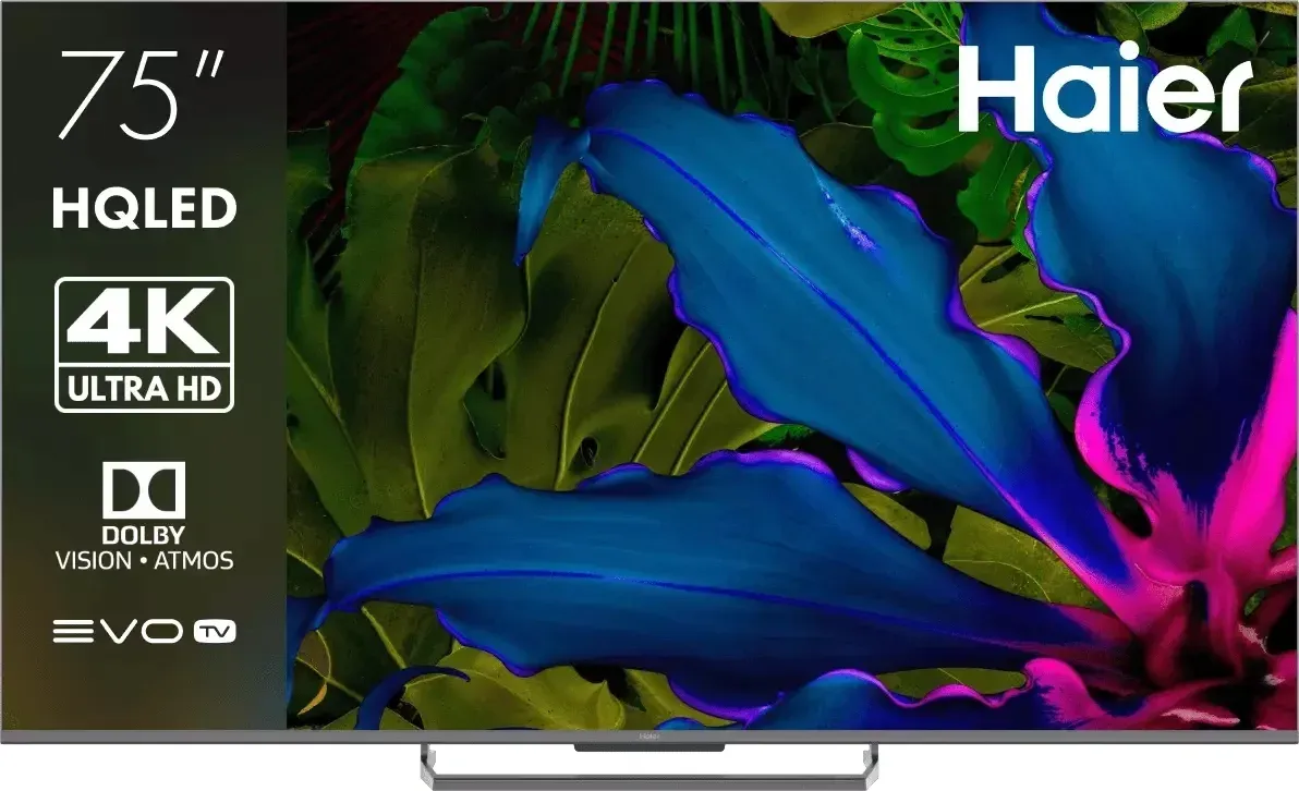 Телевизор QLED Haier 75 Smart TV S6 Frameless серый 4K Ultra HD 144Hz MEMC DVB-T DVB-T2 DVB-C DVB-S DVB-S2 USB WiFi Smart TV