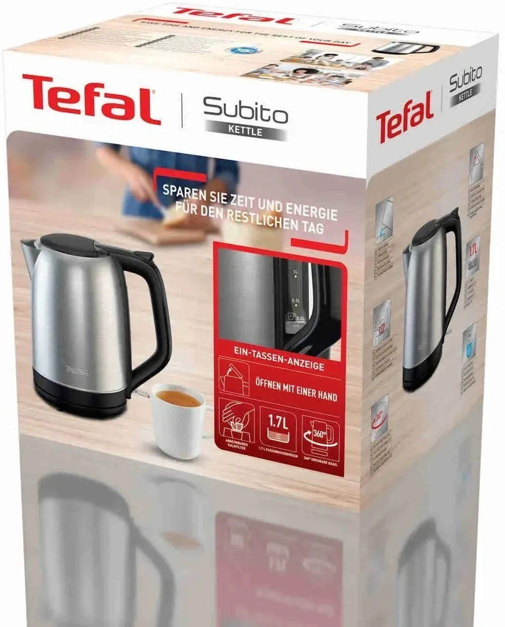Чайник электрический Tefal KO5S0DE0 1.7л. 2400Вт серебристый/черный корпус: металл/пластик 7211419519 - фото 6