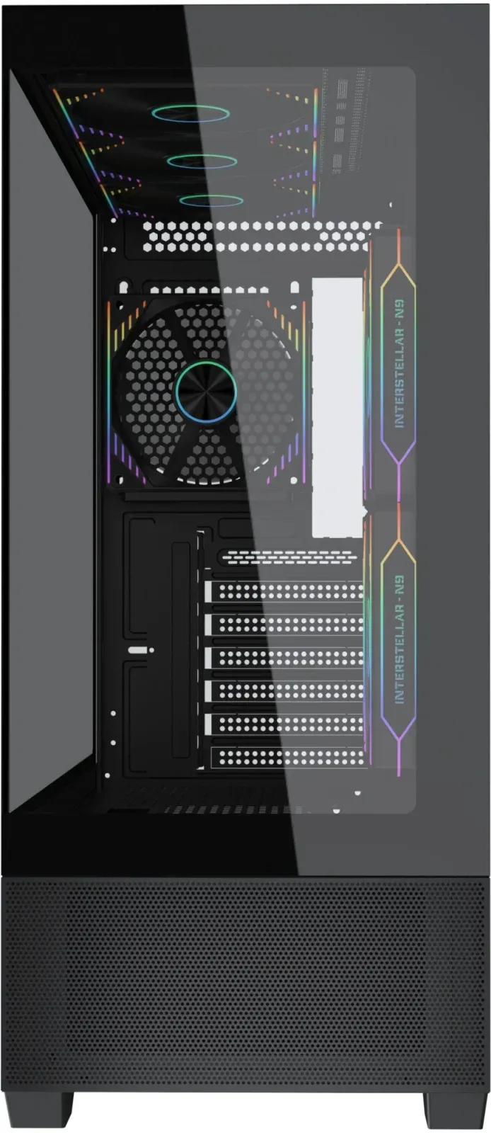 Корпус Accord ACC-EL1B TG черный без БП ATX 2xUSB2.0 1xUSB3.1 audio bott PSU - фото 2