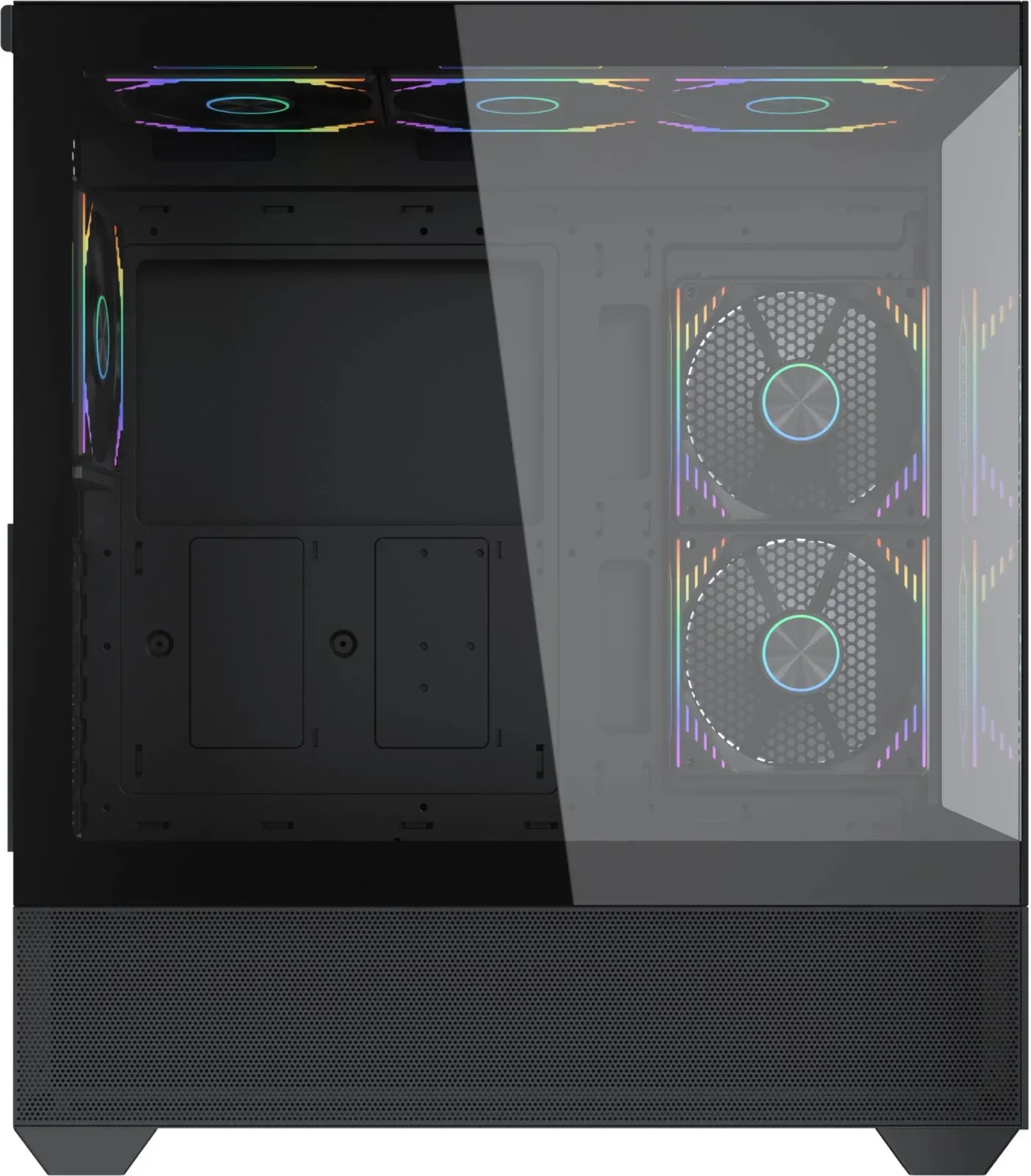 Корпус Accord ACC-EL1B TG черный без БП ATX 2xUSB2.0 1xUSB3.1 audio bott PSU - фото 3