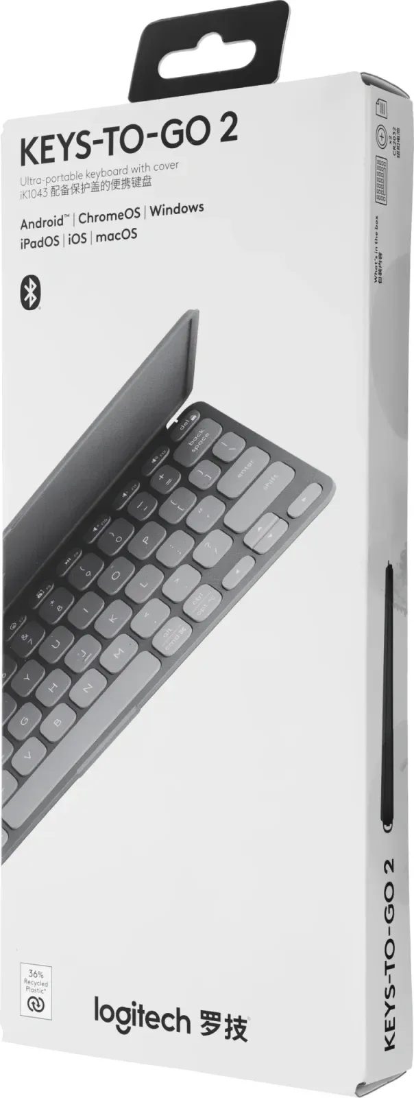 Клавиатура Logitech Keys-To-Go 2 графитовый/черный беспроводная BT slim Multimedia для ноутбука 920-012999 - фото 8