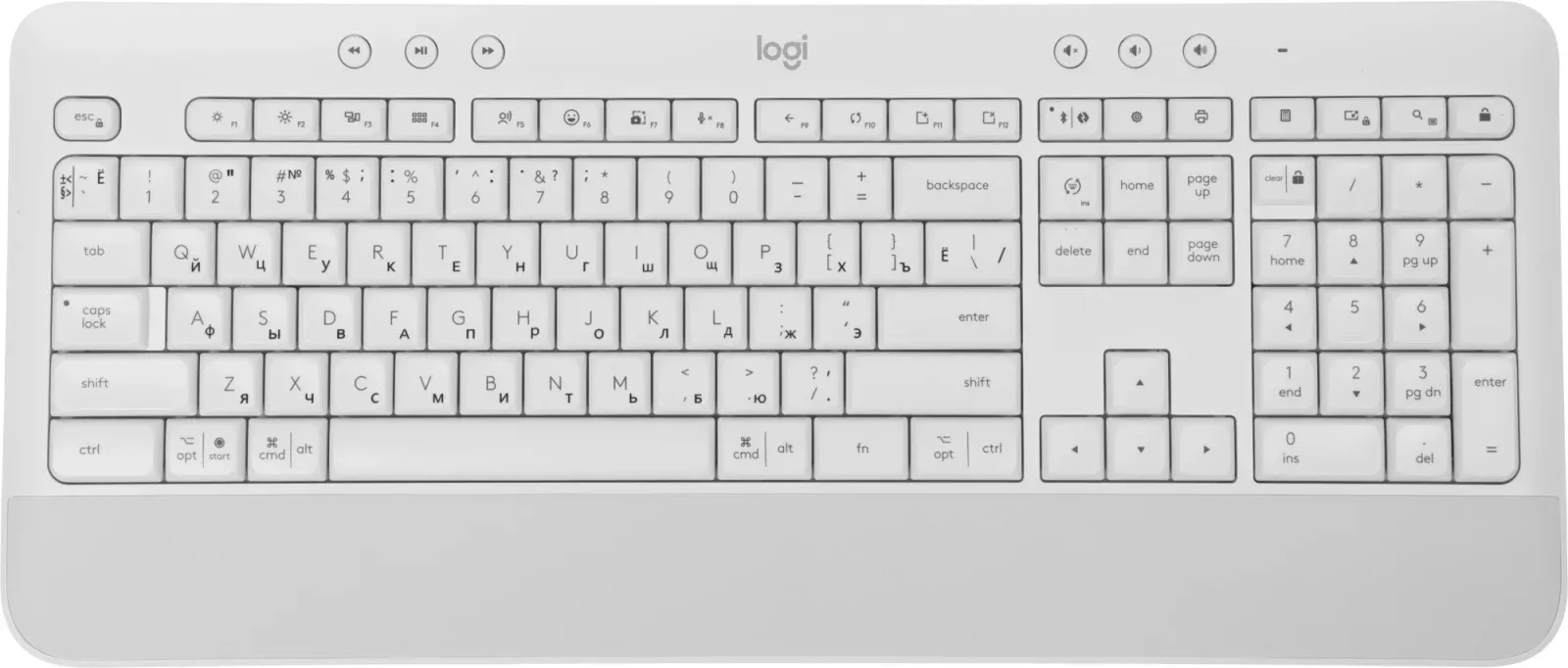 Клавиатура Logitech K650 белый USB беспроводная BT/Radio Multimedia подставка для запястий 920-010986 - фото 8