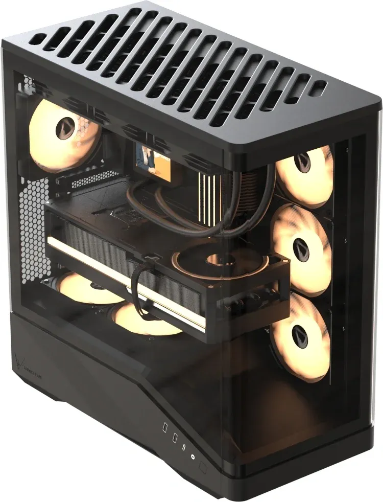 Корпус Formula Crystal U9 черный без БП ATX 9x120mm 3x140mm 2xUSB3.0 audio bott PSU - фото 2