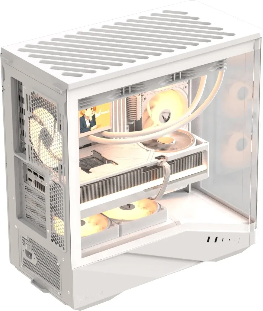 Корпус Formula Crystal U9 белый без БП ATX 9x120mm 3x140mm 2xUSB3.0 audio bott PSU - фото 3