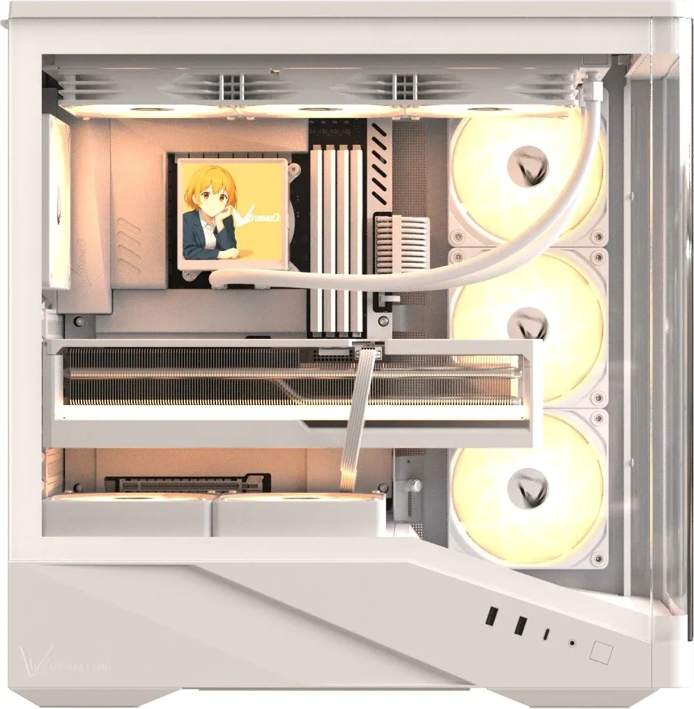 Корпус Formula Crystal U9 белый без БП ATX 9x120mm 3x140mm 2xUSB3.0 audio bott PSU - фото 4