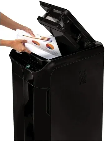 Шредер Fellowes AutoMax 450C черный с автоподачей секр.P-4 фрагменты 450лист. 68лтр. скрепки скобы пл.карты CD - фото 6
