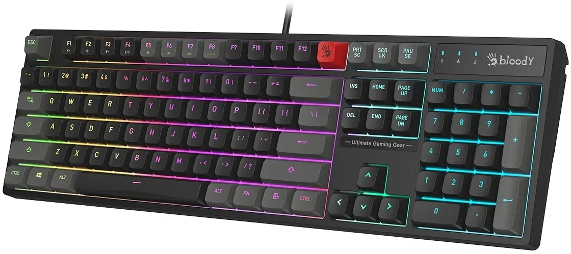Клавиатура A4Tech Bloody B230N черный USB Multimedia for gamer LED B230N кабель 1.8м - фото 3