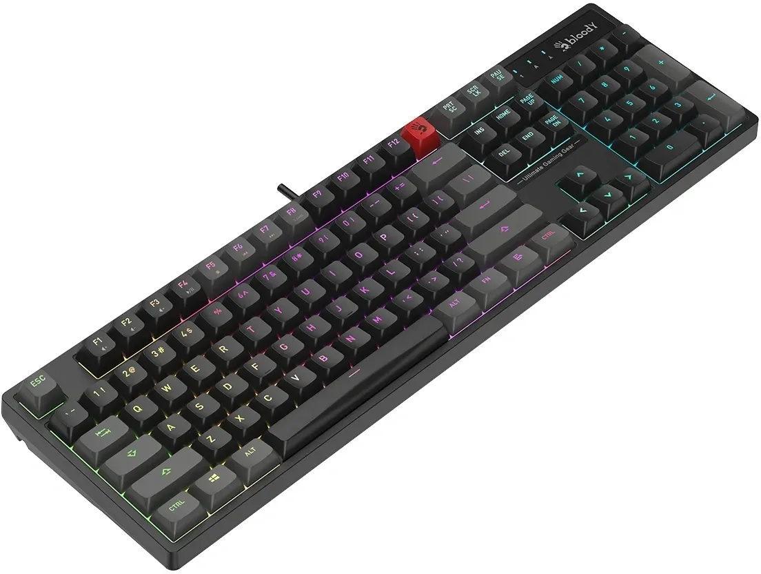 Клавиатура A4Tech Bloody B230N черный USB Multimedia for gamer LED B230N кабель 1.8м - фото 4