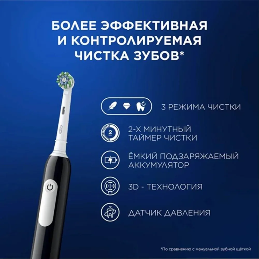 Зубная щетка электрическая Oral-B Pro 1 80870428 черный - фото 7