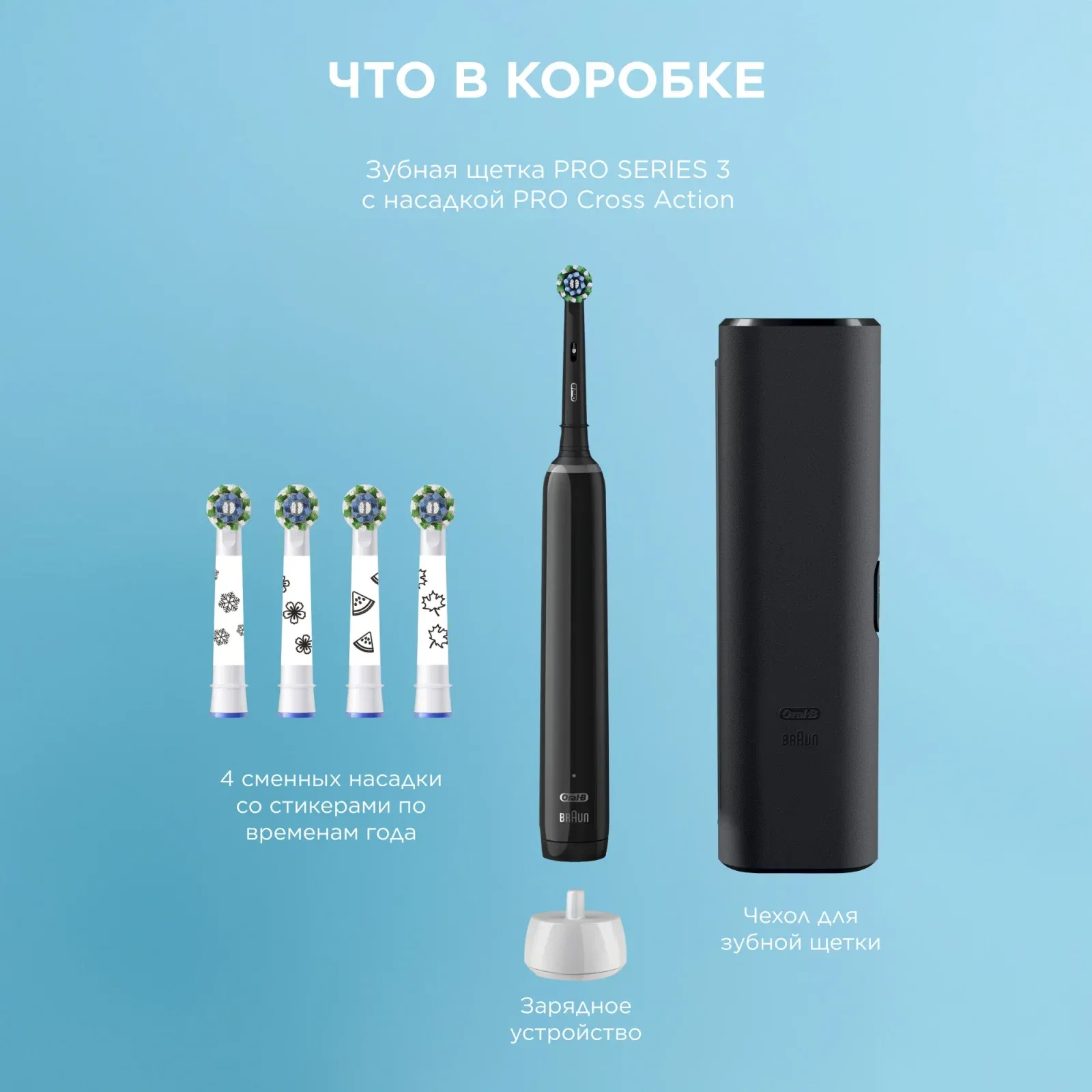 Зубная щетка электрическая Oral-B Pro 3 80870248 черный - фото 2