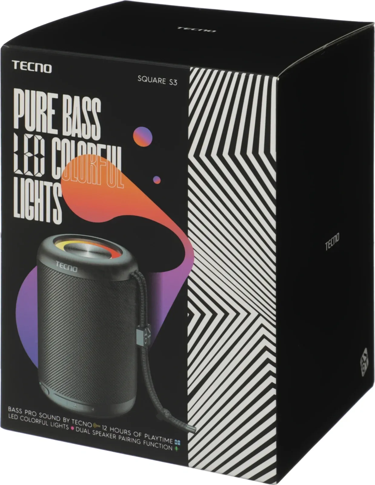 Колонка порт. Tecno S3 Square черный 3W 1.1 BT 2000mAh S3 - фото 7