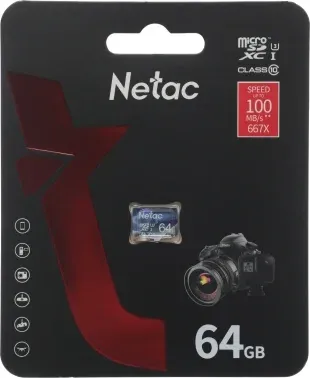 Флеш карта microSDXC 64GB Netac P500 Ultra w/o adapter - фото 5