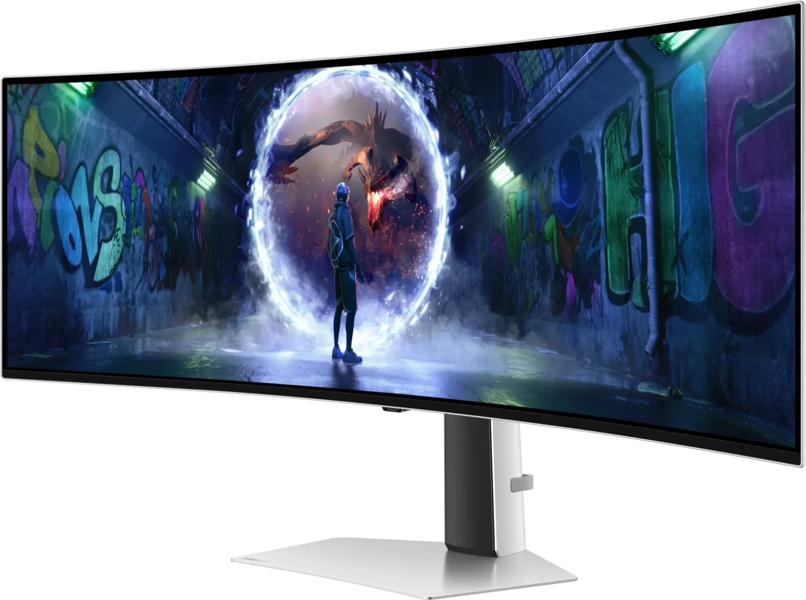 Монитор Samsung 49 Odyssey OLED G9 S49DG934SUXEN серебристый OLED LED 32:9 HDMI полуматовая HAS 250cd 178гр/178гр 5120x1440 240Hz FreeSync Premium Pro DP USB 12.9кг - фото 4