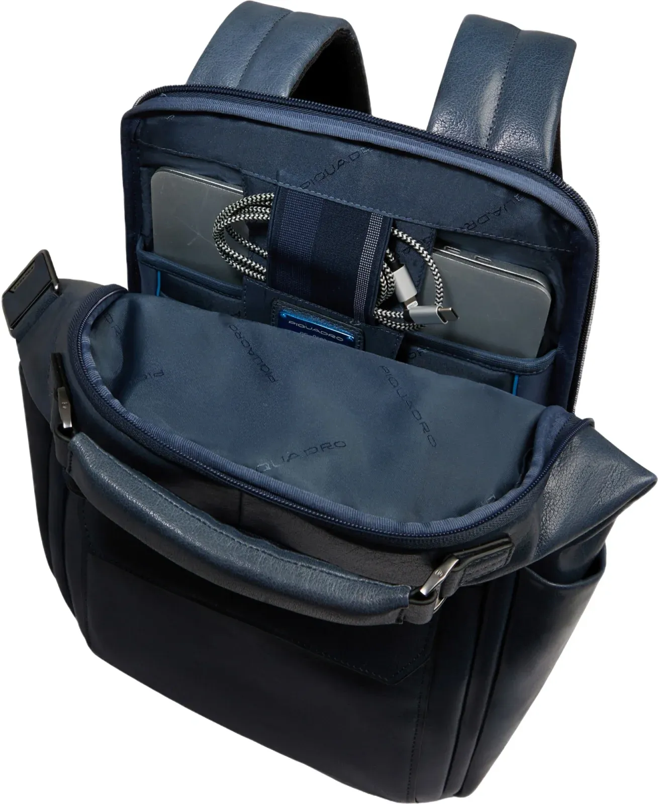 Рюкзак мужской Piquadro Solm CA7020S141/AV серо-голубой натур.кожа, 16.5 л - фото 4