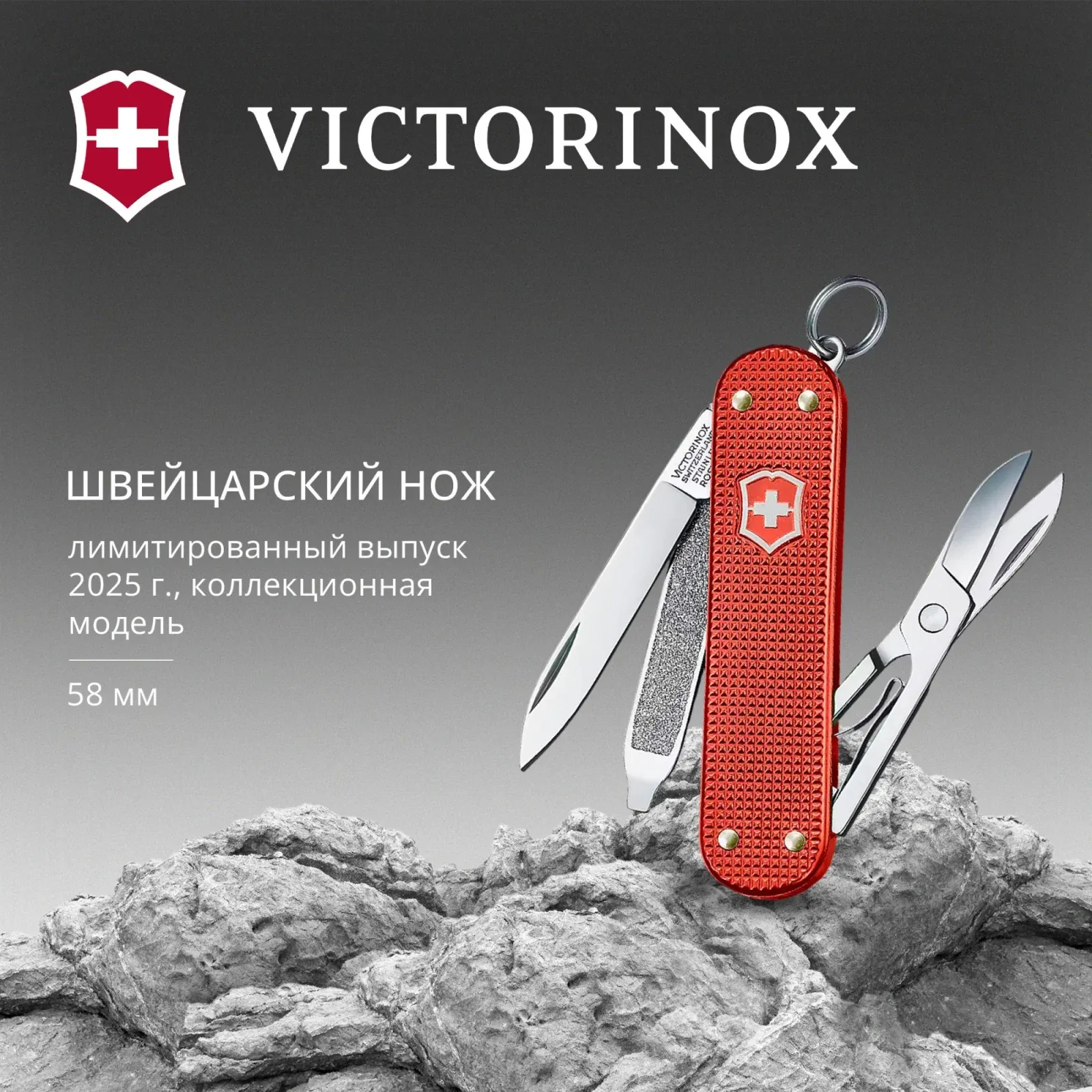 Ножи перочинные VICTORINOX Classic SD Alox LE 2025 Stone Red красный - фото 4