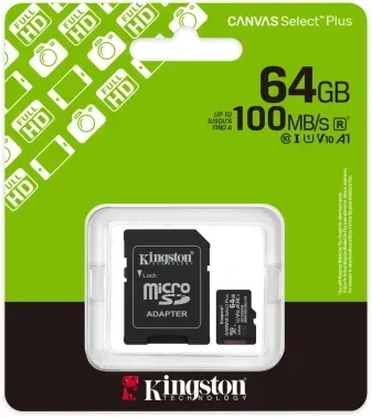 Флеш карта microSDXC 64GB Kingston SDCS3/64GB Canvas Select Plus V10 A1 + adapter - фото 7