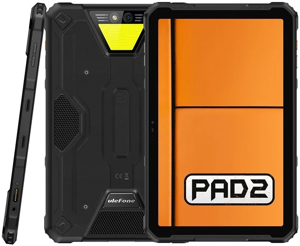 Планшет Ulefone Armor Pad 2 G99 2.2 8C RAM8Gb ROM256Gb 11 IPS 2000x1200 4G Android 13 черный/оранжевый 48Mpix 16Mpix BT WiFi microSD 2Tb 18600mAh 84hr 840hrs - фото 1