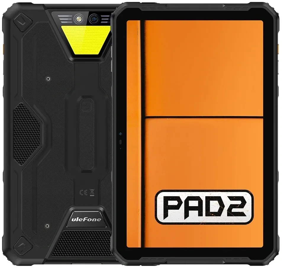 Планшет Ulefone Armor Pad 2 G99 2.2 8C RAM8Gb ROM256Gb 11 IPS 2000x1200 4G Android 13 черный/оранжевый 48Mpix 16Mpix BT WiFi microSD 2Tb 18600mAh 84hr 840hrs - фото 2