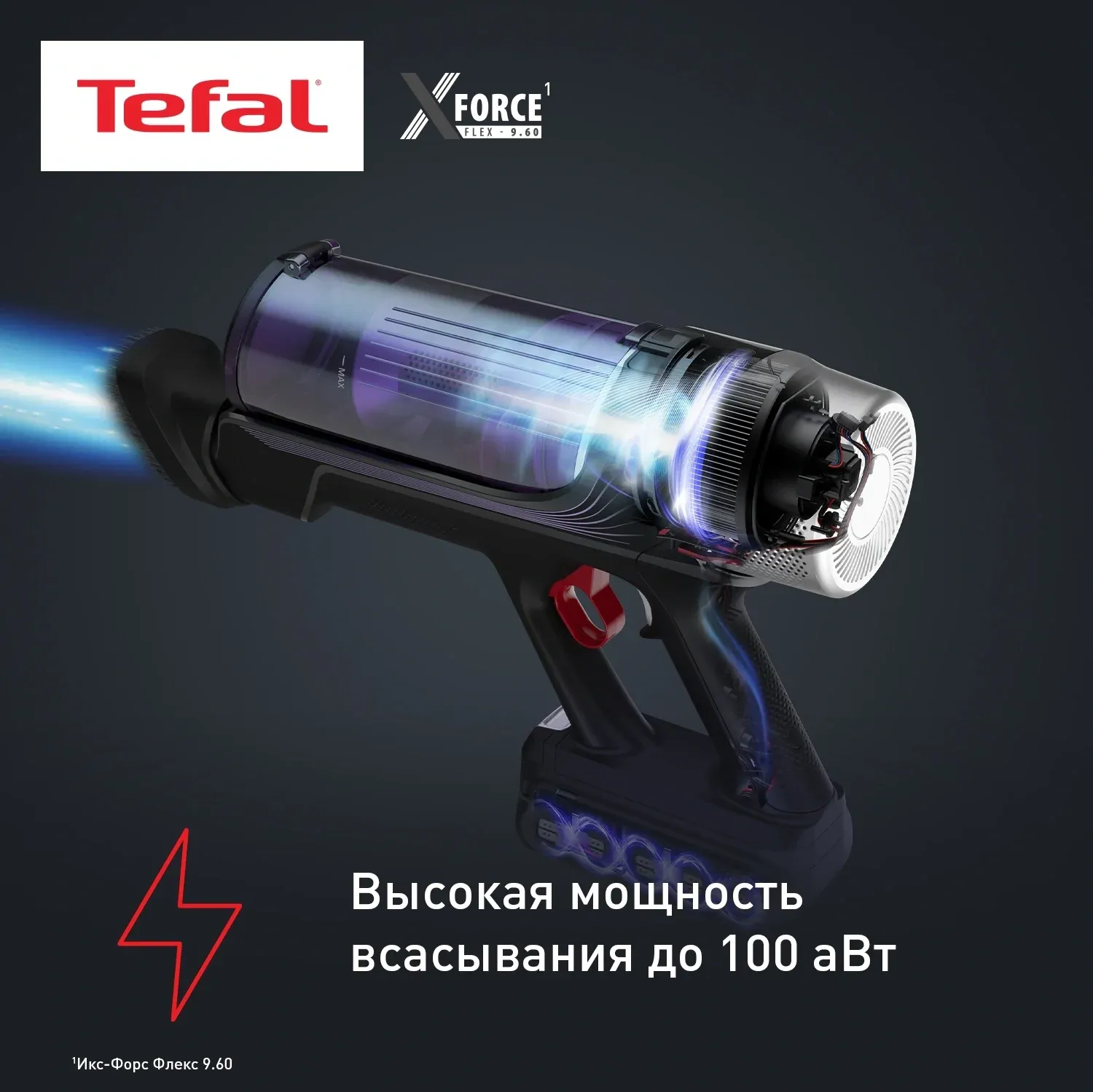 Пылесос Tefal X-Force Flex TY2039WO 250Вт черный/фиолетовый - фото 3