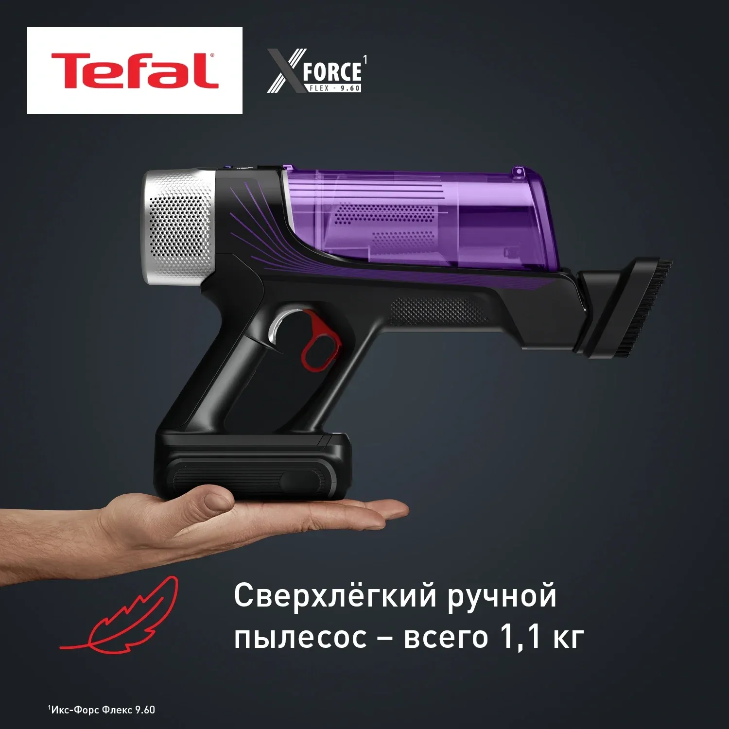 Пылесос Tefal X-Force Flex TY2039WO 250Вт черный/фиолетовый - фото 4