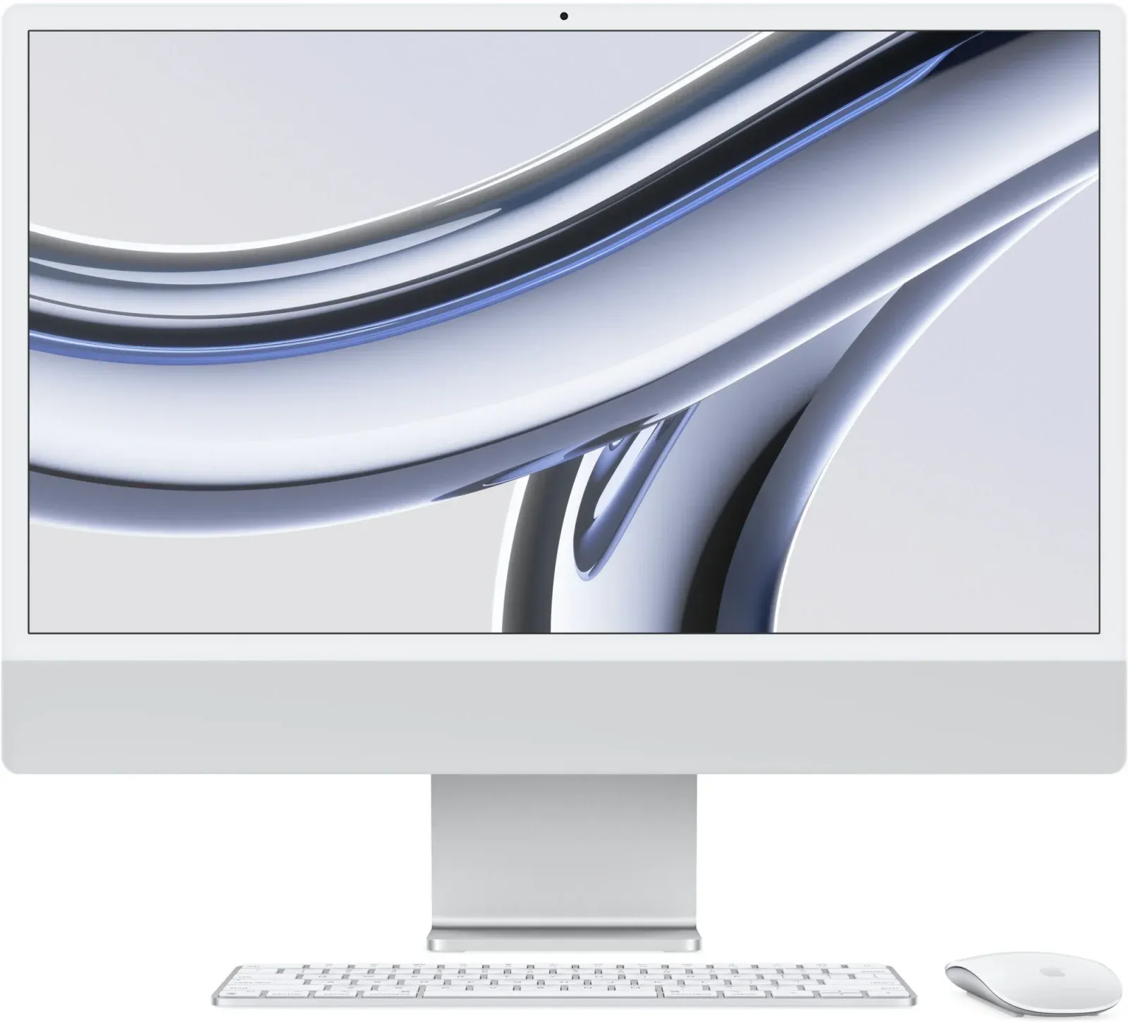 Моноблок Apple iMac A2873 24 4.5K M3 8 core 4 8Gb SSD512Gb 10 core GPU macOS WiFi BT 143W клавиатура мышь Cam серебристый 4480x2520 - фото 1