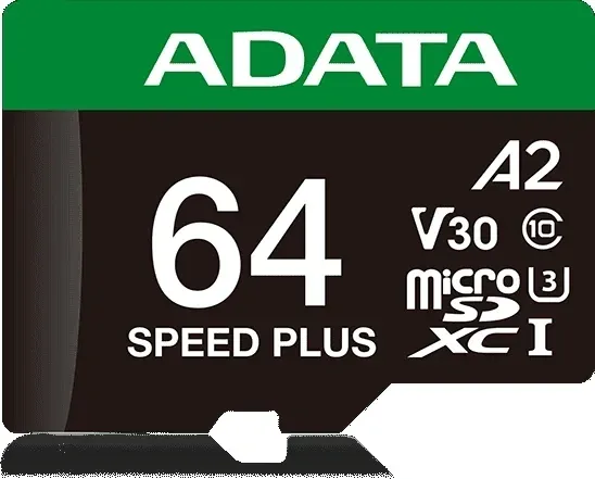 Флеш карта microSDXC 64GB A-Data UD64GUI3V30A2SP-RA1 Speed Plus V30 A2 + adapter - фото 2