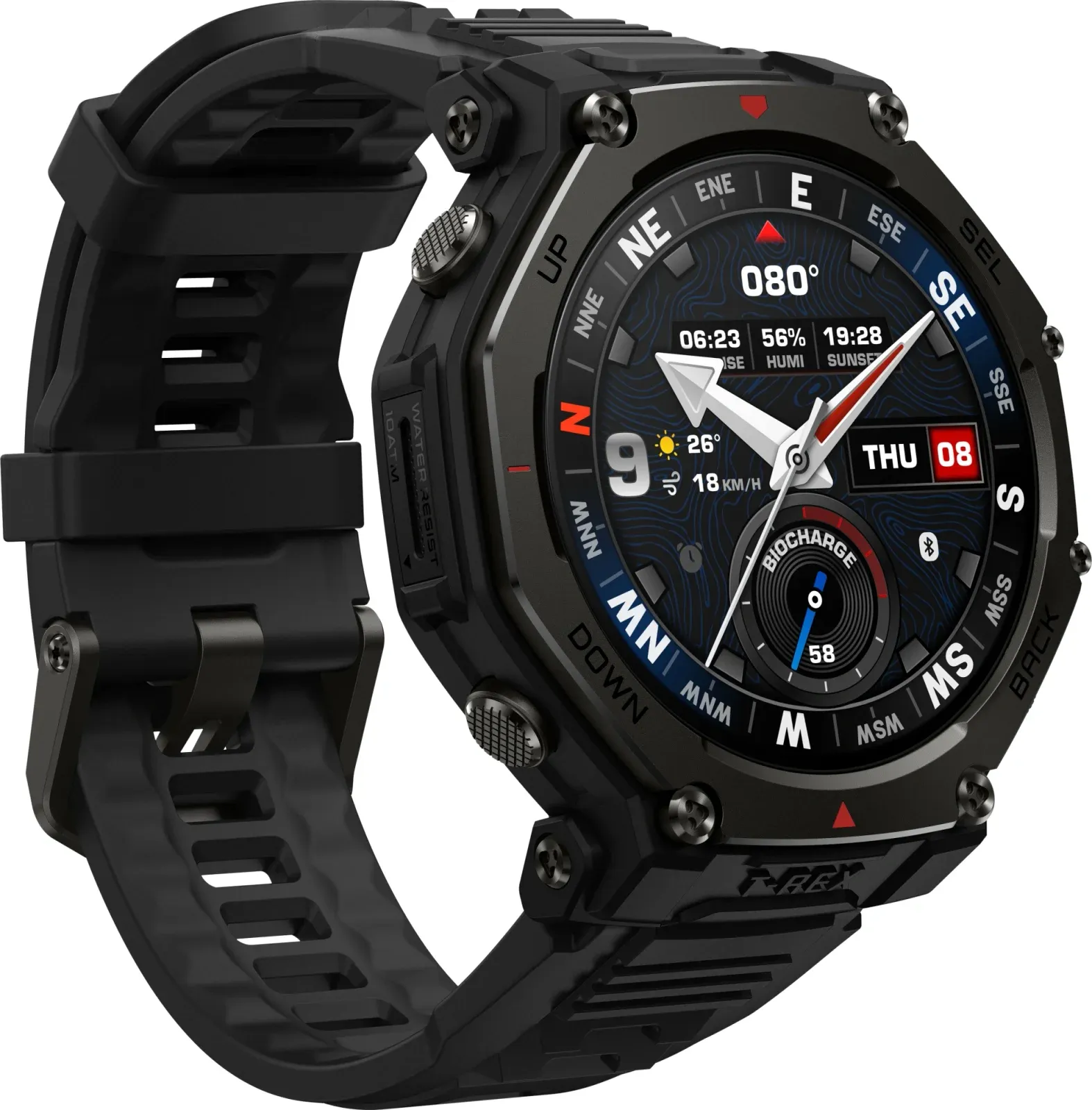 Смарт-часы Amazfit T-rex 3 Pro A2444 48мм 1.5 AMOLED корп.черный рем.черный разм.брасл.:145-210мм 1747201 - фото 2