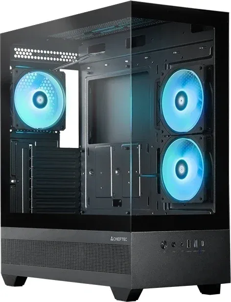 Корпус Chieftec Vista черный без БП ATX 6x120mm 2x140mm 1xUSB2.0 1xUSB3.0 audio bott PSU - фото 1