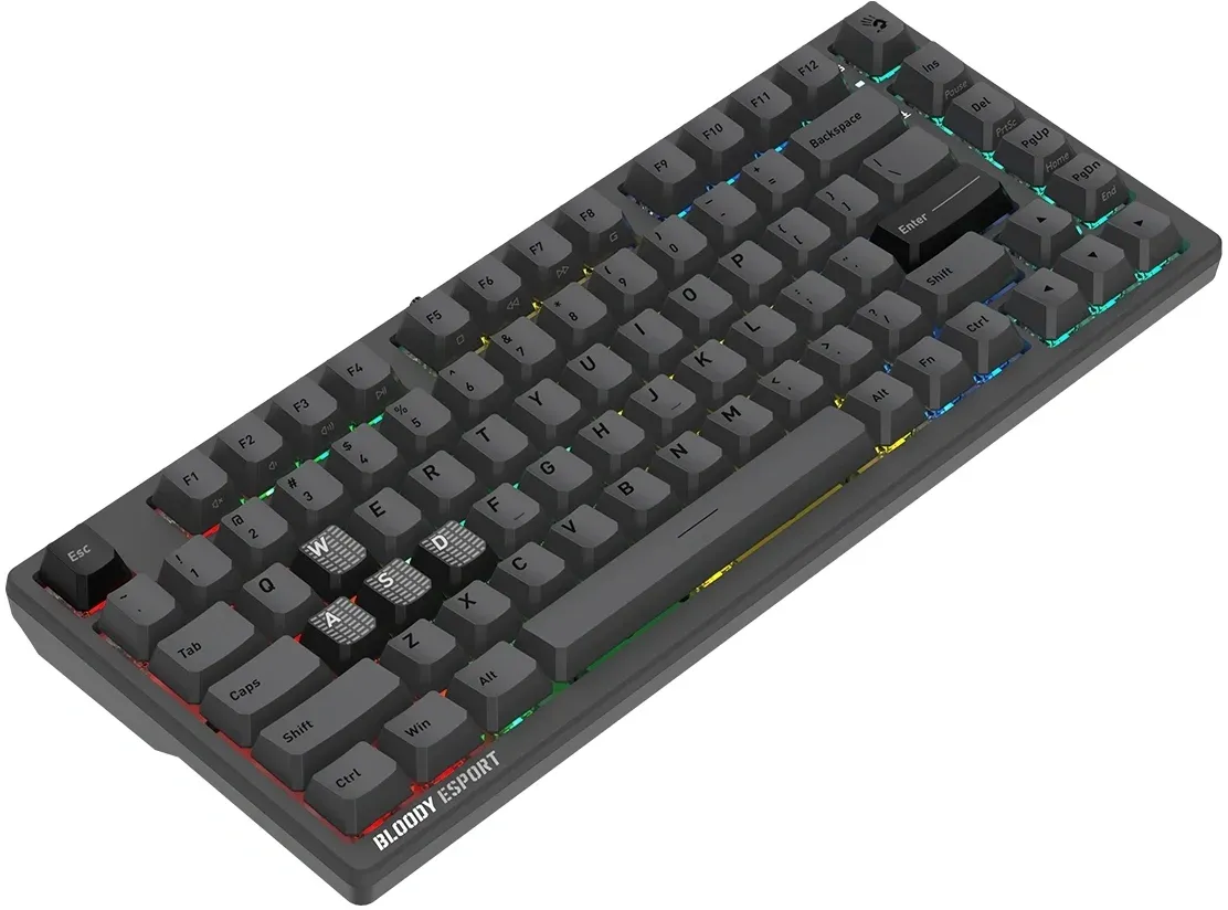 Клавиатура A4Tech MS76 темно-серый USB Multimedia for gamer LED кабель 1.8м - фото 5