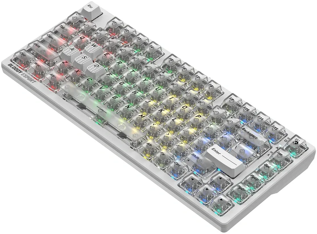 Клавиатура A4Tech MS76 механическая белый USB Multimedia for gamer LED кабель 1.8м - фото 6