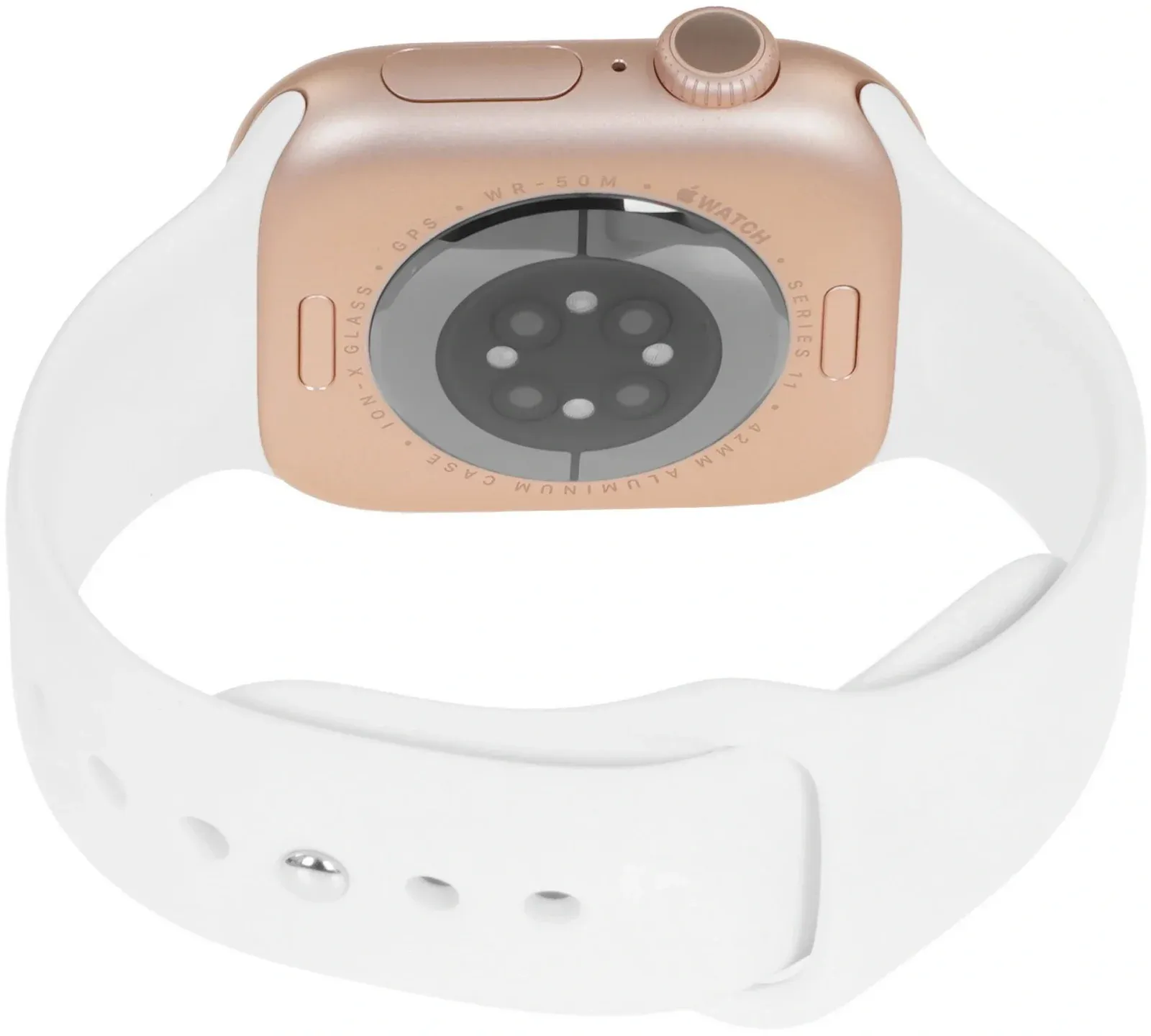 Смарт-часы Apple Watch Series 11 A3331 42мм OLED корп.розовое золото Sport Band рем.белый разм.брасл.:150-200мм MEU44LW/A - фото 7