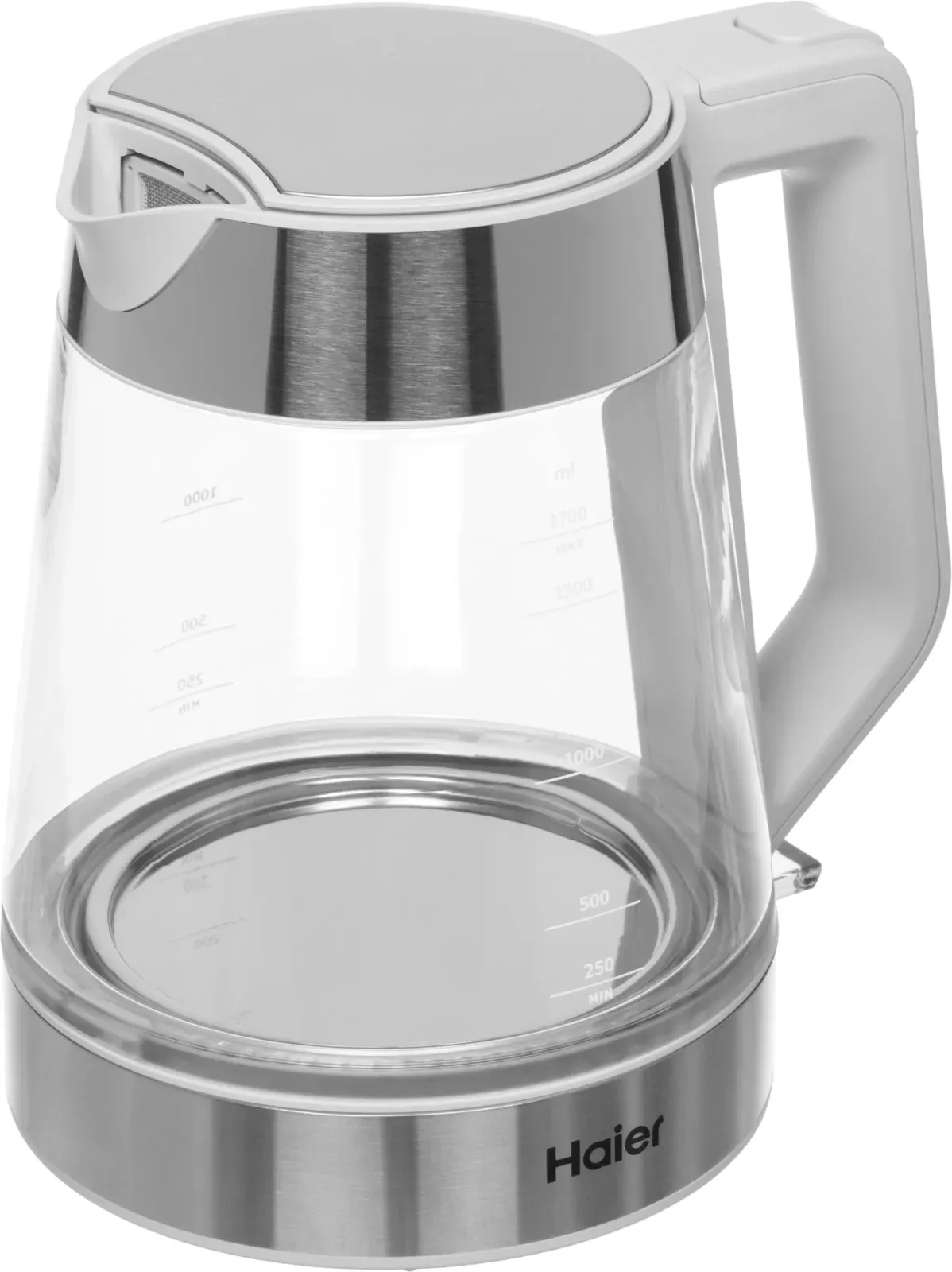 Чайник электрический Haier HK-500 1.7л. 2200Вт серый/белый корпус: стекло/пластик TD0029955RU - фото 3
