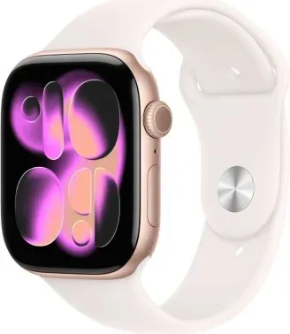 Смарт-часы Apple Watch Series 11 A3333 46мм OLED корп.розовое золото Sport Band рем.белый разм.брасл.:S/M MEV64LW/A - фото 8