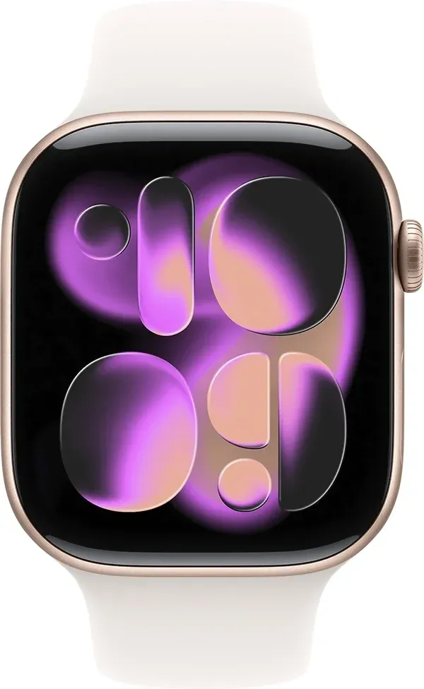 Смарт-часы Apple Watch Series 11 A3333 46мм OLED корп.розовое золото Sport Band рем.белый разм.брасл.:160-210мм MEV74LW/A - фото 3